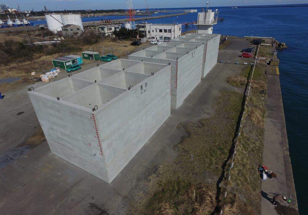 鹿島港防砂堤ケーソン製作