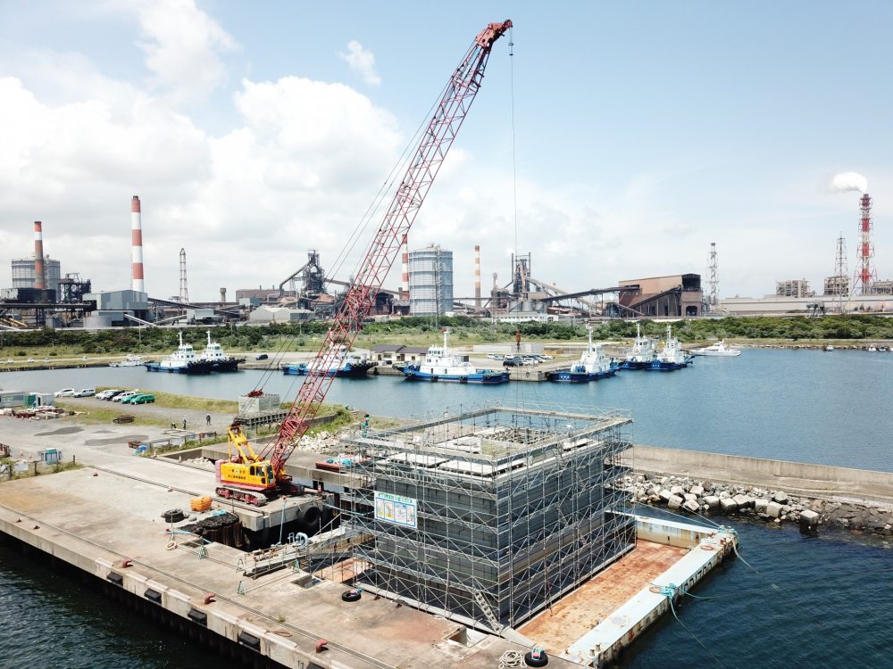 鹿島港防砂堤ケーソン製作